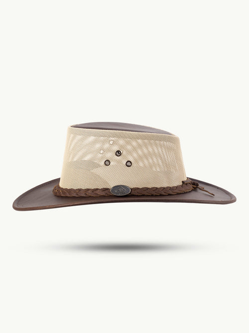 SCIPPIS DARWIN Sommerhut Braun – aus Echtleder